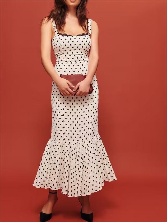 black and white polka dot bodycon dress Timeless Charm Black and White Polka dot Dress | Ruffle Midi Dress
