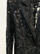 Load image into Gallery viewer, Luxe Glam Sequin Pantsuit – Elegant Women’s Fancy Pantsuit for Weddings & Parties | Blazer and Pant Set
