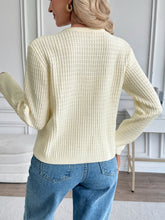 Load image into Gallery viewer, Cropped cream knit cardigan for women, layering sweater for fall