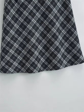 Load image into Gallery viewer, Marloe Plaid Midi Skirt – midi skirt with belt | A-line fall plaid skirt | Office skirt women