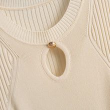 Load image into Gallery viewer, Scarlett Crew Neck Sleeveless Knit Midi Dress | Slim Fit Bodycon Dress for Women | Minimalist Chic Date Night / Brunch / Evening  Casual Dress