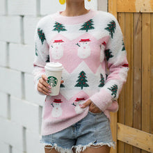 Load image into Gallery viewer, Christmas Crew neck Sweater, Womens Ugly Christmas Sweater, women's Holiday season sweater, Cute xmas outfits, Christmas sweatshirt, work christmas party dress, cute casual christmas outfits.