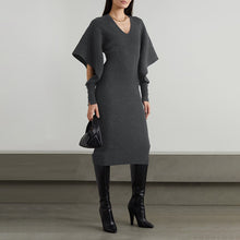 Load image into Gallery viewer, Sweater Dress, knit bodycon sweater dress, Bodycon Dress, Long sweater dress, Bodycon Sweater Dress, midi sweater dress, midi knit dress, long knit dress, Jumper Dress, ribbed knit dress, Knit Sweater Dress, womens jumper, fall outfits, Spring Sweater Dress, Knit Bodycon Dress, cute new years eve outfits, Cute warm fall outfits, Long sleeve knit dress, christmas sweater dress