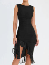 Load image into Gallery viewer, ruched ruffle midi dress, ruffle ruched midi dress, Bodycon dress, ,Midi bodycon bandage dress, bandage bodycon dress, new years eve dress, green bodycon ruffle ruched midi dress, Ruffle Maxi Dress, Cute winter brunch outfit,Layered ruffle dress, Midi Party dresses and gowns, Ruffle Mermaid Dress, Prom & dance dresses, Black  Bodycon Lace Dress, Black bandage midi dress, black bodycon midi dress, black midi dress, cocktail party dress, new years eve dress.