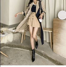 Load image into Gallery viewer,  long winter parka womens, stylish coats for women, dressy winter coat, women's winter coats & jackets, womens belted winter coat, womens trench coat, coats and jackets, long parka coat for women, women's dual toned trench coat, camel coat, black trench coat, formal trench coat, black trench coat women, fall aesthtic coat, winter womens trench coat, fall season trench coat.