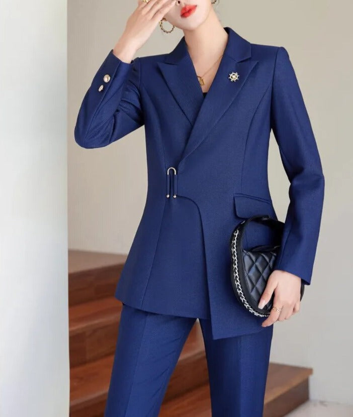 Fancy PantSuit, Women Formal wear, Modern Blazer, womens pant suit, blazer jacket, Formal Pant suits for women, 2 piece suit for women, Pantsuit Party wear, 2 piece pants set, Dressy pantsuits, Pantsuit Party wear, Coats and jackets, pantsuit for wedding, navy blue pantsuit.