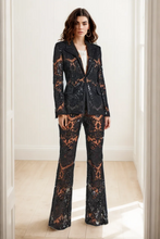 Load image into Gallery viewer, Sequin Pantsuit, Fancy Pantsuit, Dressy Pantsuits for wedding, black sequin pantsuit, womens pantsuit, sequin blazer and pants set, black pantsuit for wedding,  sequin pant set,  pant suits for women,  women suit set, pantsuits for wedding guest, wedding pant suits for bride, mother of the bride pantsuits.