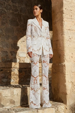 Load image into Gallery viewer, Sequin Pantsuit, Fancy Pantsuit, Dressy Pantsuits for wedding, white sequin pantsuit, womens pantsuit, sequin blazer and pants set, white pantsuit for wedding,  sequin pant set,  pant suits for women,  women suit set, pantsuits for wedding guest, wedding pant suits for bride, mother of the bride pantsuits.