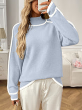 Load image into Gallery viewer, Old money contrast trim knit turtleneck sweater in camel beige for women, cozy chic soft-touch pullover perfect for travel, coffee runs, or Pinterest-worthy fall layering outfits, old money knitwear, elegant neutral sweaters, brunch outfit high neck knit sweater, chic knit pullover sweater women.