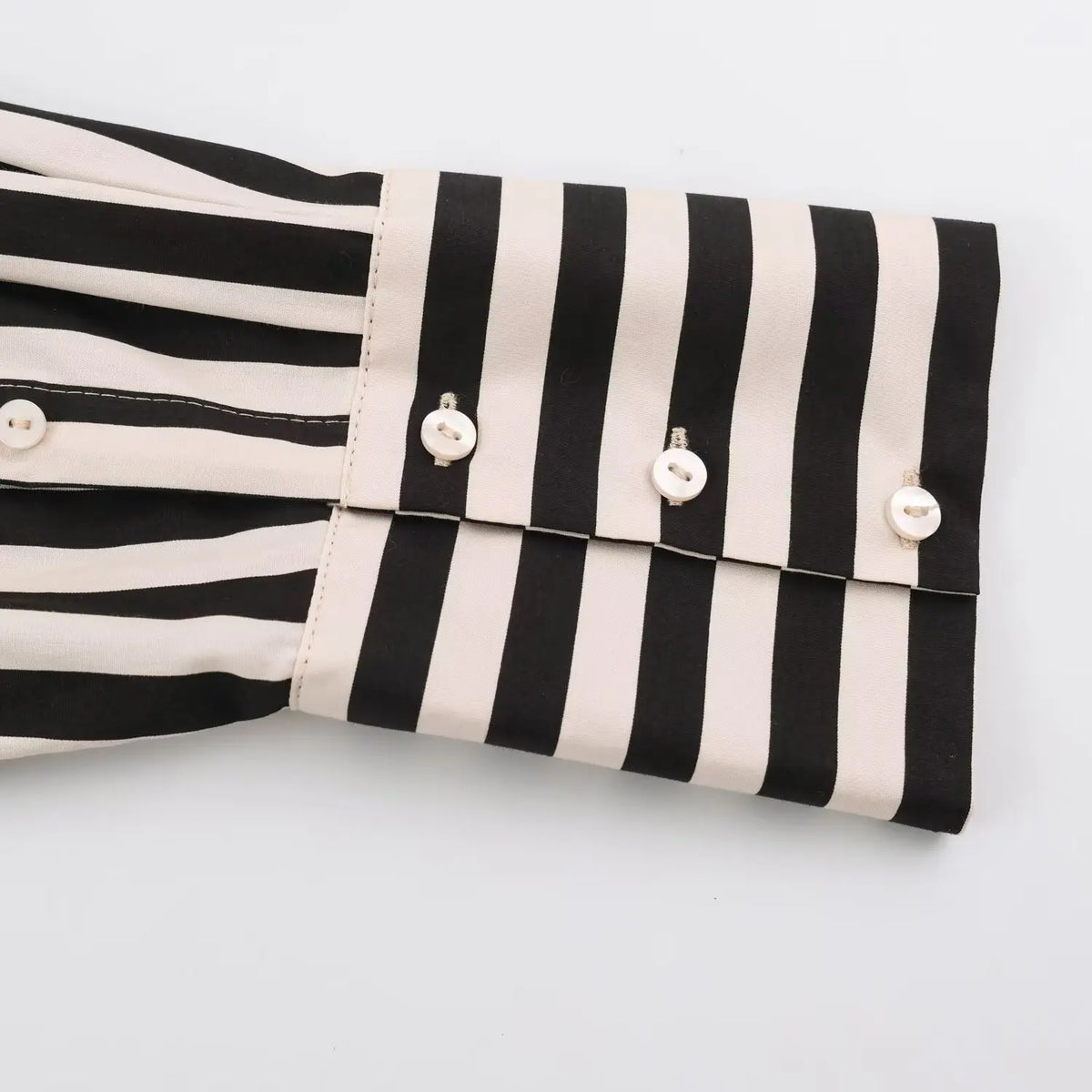 Boss Lady Black White Striped Shirt with Orange Waist Tie