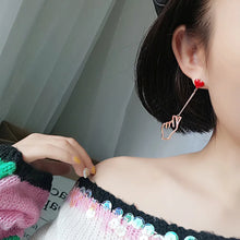 Load image into Gallery viewer, Heart Studs, Heart Dangle Earrings, Drop Heart Earrings, Earrings for women, Drop Earrings, heart earrings, Asymmetric earrings for women, Quirky earrings for women, Quirky jewelry, Everyday earrings, Gold and silver earrings, Playful earrings, Chic statement jewelry, Unique womenās earrings.