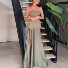 Load image into Gallery viewer, Tube Dress, Strapless Tube Maxi Dress, long maxi cocktail dress, gorgeous maxi gown, party dresses, party dresses for women, summer cocktail dresses, wedding party dresses, cocktail dresses for wedding guest, sexy cocktail dress, long cocktail dresses, sexy party dresses, fit and flare dress.