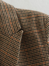 Load image into Gallery viewer, Brittany Camel Plaid Blazer Mini Dress for Women | Double-Breasted Houndstooth Blazer Dress| Classy Fall Outfit Blazer