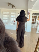 Load image into Gallery viewer, brown wide leg pants set
