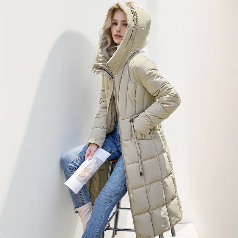 Snow Diva Luxe Long Puffer Coat Quilted Coat Puffer Jacket