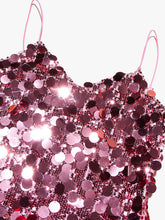 Load image into Gallery viewer, Glitz & Bliss Pink Sequin Mini Party Dress | Pink Sparkly Dress | Shift Glitter Dress | Cocktail Dresses