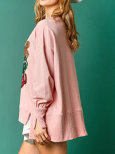 Load image into Gallery viewer, womens sequin sweatshirt, Sparkly top, womens jumper, christmas sweatshirt, holiday sweater, christmas jumper, cute sweatshirt, Women's Winter clothing, Womens Crew Neck Sweater, Sweater Top, Holiday Sweater, pink sweater, sweater top, colorblock, women's winter holiday crew neck jumper, sequin christmas sweatshirt, sequin top, pink sequin top, women's crew neck sweatshirt.