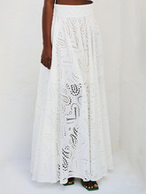 Load image into Gallery viewer, white eyelet dress, crop top and skirt set, two piece co-ord set, matching skirt and top set, eyelet co-ord set, summer co-ord outfit, matching set for women.