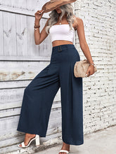 Load image into Gallery viewer,  wide leg pants with belt, tailored pleated high rise trousers, versatile workwear pants for women, chic flowy wide leg office outfit, brown travel pants perfect for desk-to-dinner looks.
