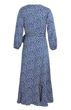 Load image into Gallery viewer, Floral Wrap Maxi Dress, Long Maxi dress, Maxi formal Dresses & Gowns, ruffled maxi dress, cute winter brunch outfits, tiered ruffle dress, ruffle maxi dress, long maxi dress.
