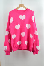 Load image into Gallery viewer, women's winter holiday crew neck sweater, pink sweater, sweater top, colorblock sweater, Womens Ugly Christmas Sweater, cute xmas outfits, womens jumper, pink jumper.