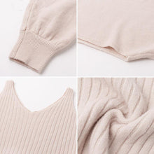 Load image into Gallery viewer, Playful Classy Knitted Sweater Dress | Two Piece Sweater Dress Set | Crop Pullover