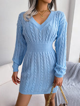 Load image into Gallery viewer, Bodycon Sweater Dress, Womens Jumper Dress, Spring Sweater Dress, Batwing Dress. Mini sweater dress, Cable Knit mini sweater dress, Sweater Dress, Bodycon Dress, womens ugly christmas sweater dress, cute new years eve outfits, trendy jumper dresses, chloe jumper dress, cute new years eve outfits, cute warm fall outfits, nice Christmas outfits, Holiday sweaters womens, tunic sweaters for fall, long knitwear, womens winter jumper dress, womens wool jumper dress, blue cable knit sweater dress.