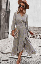 Load image into Gallery viewer, Floral Wrap Maxi Dress, Long Maxi dress, Maxi formal Dresses & Gowns, ruffled maxi dress, cute winter brunch outfits, tiered ruffle dress, fall flowy maxi dress, stylish frock dress, casual Friday outfits, tie waist smock dress, elegant bohemian floral maxi dress, one piece long maxi dress, maxi long dress for women sexy