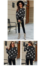 Load image into Gallery viewer, Womens winter jumpers, scoop neck sweater top, womens wool jumper, sweater tops for leggings, sweater pullover, women oversized pullover, women pullover sweater, chunky cardigan, wool knitwear, holiday sweaters womens, ladies wool jumpers, women knitted sweater, womens wool coats & jackets, white sweater top, black and white sweater, black and white jumper.