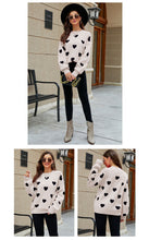Load image into Gallery viewer, Womens winter jumpers, scoop neck sweater top, womens wool jumper, sweater tops for leggings, sweater pullover, women oversized pullover, women pullover sweater, chunky cardigan, wool knitwear, holiday sweaters womens, ladies wool jumpers, women knitted sweater, womens wool coats & jackets, white sweater top, black and white sweater, black and white jumper.