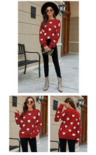 Load image into Gallery viewer, Womens winter jumpers, scoop neck sweater top, womens wool jumper, sweater tops for leggings, sweater pullover, women oversized pullover, women pullover sweater, chunky cardigan, wool knitwear, holiday sweaters womens, ladies wool jumpers, women knitted sweater, womens wool coats & jackets., red sweater top.