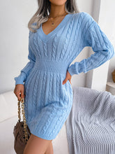 Load image into Gallery viewer, Bodycon Sweater Dress, Womens Jumper Dress, Spring Sweater Dress, Batwing Dress. Mini sweater dress, Cable Knit mini sweater dress, Sweater Dress, Bodycon Dress, womens ugly christmas sweater dress, cute new years eve outfits, cute new years eve outfits, cute warm fall outfits, nice Christmas outfits, Holiday sweaters womens, tunic sweaters for fall, long knitwear, womens winter jumper dress, womens wool jumper dress, Holiday sweaters womens, nine west sweater dress, blue cable knit sweater dress.