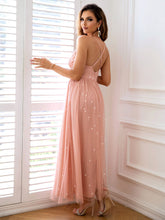 Load image into Gallery viewer, Sequin mesh maxi party dress, Pink sequin dress, Pink tulle dress, Lace Dress, Sequin gown, Pink sparkly dress, High slit maxi sequin dress, Glitter dress, Christmas party wear, sparkly nye outfit, Sequin Party dress, pink corset dress, corset sequin dress, corset top dress, tulle dress, pink mesh dress, backless maxi dress, pink glitter dress, christmas party wear, sparkly nye outfit, forever 21 nye dresses, dequin party dress, pink tulle lace dress, criss cross backless maxi dress.