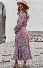 Load image into Gallery viewer, Floral Wrap Maxi Dress, Long Maxi dress, Maxi formal Dresses & Gowns, ruffled maxi dress, cute winter brunch outfits, tiered ruffle dress, ruffle maxi dress, long maxi dress.