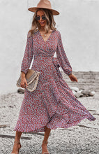 Load image into Gallery viewer, Floral Wrap Maxi Dress, Long Maxi dress, Maxi formal Dresses & Gowns, ruffled maxi dress, cute winter brunch outfits, tiered ruffle dress, ruffle maxi dress, long maxi dress, lace long sleeve maxi dress formal, fall flowy maxi dress, venus lace up ruffle maxi dress, blush tulle maxi dress, floral long beach dress, tie waist smock dress, holiday smock dress, boho split maxi dress, vestidos, boho holiday dress, elegant bohemian floral maxi dress, one piece long maxi dress, maxi long dress for women sexy.