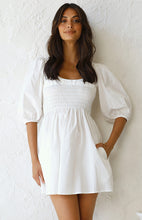 Load image into Gallery viewer, casual Friday outfits, lantern sleeves dress, solid color dress, cute short dress, casual dress, ladies going out dress, white short frock, frill frock, cute dressy, cute outfits to wear roller skating, 80's casual wear, cute converse outfits, short homecoming dresses cheap, beautiful frock style, stylish frock dress, frocks and fashion, nice frock, lantern sleeve, cute outfits with dark blue jeans, street casual attire