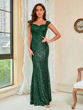 Load image into Gallery viewer, Green Sequin Mermaid Gown, Sequin Party Dress, Sparkly Maxi Dress, sequin tube gown, Tube Mermaid Gown, Sling mid waist Party long floor dress, Mermaid Dress, Women's Cocktail & Party Dress, Plus size Cocktail & Party Dresses, cute new years outfits, Sexy Cocktail Dresses, Plus size formal dresses & gowns, sequin brides maid dress, sequin wedding dress.