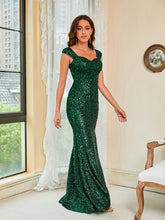 Load image into Gallery viewer, Green Sequin Mermaid Gown, Sequin Party Dress, Sparkly Maxi Dress, sequin tube gown, Tube Mermaid Gown, Sling mid waist Party long floor dress, Mermaid Dress, Women's Cocktail & Party Dress, Plus size Cocktail & Party Dresses, cute new years outfits, Sexy Cocktail Dresses, Plus size formal dresses & gowns, sequin brides maid dress, sequin wedding dress.