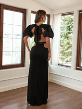 Load image into Gallery viewer, Black Party Dress, Waist Cut Bodycon Dress, Long Backless Party Dress, Women's Cocktail & Party Dresses, plus size cocktail & party dresses, cute xmas outfits, cute new years eve dresses, Party Dresses for Women, bandage bodycon dress, prom & dance dresses, prom girls, bridal & formal, nye cocktail dresses, black party wear dress for women, plus size formal dresses & gowns, plus size prom & dance dresses.