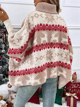 Load image into Gallery viewer, Women's Christmas Turtleneck Pullover, Womens Elk Snowflake Ugly Christmas Sweater, women's Christmas jumper, Batwing Sweater,  Cute xmas outfits, Christmas Pullover women, Cute casual christmas outfits, Holiday sweater, xmas life ugly sweater, Oversized Knit Sweater, women's Christmas sweater with snowflakes, christmas sweater women near me, ladies knitted jumper, women's festive sweater, classy ugly christmas sweater,  red ugly christmas sweater for women, cute xmas outfits.