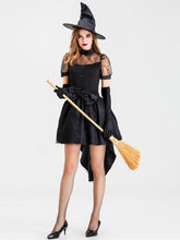 Load image into Gallery viewer, halloween witch dress, halloween outfit, sexy halloween costumes, halloween dress, black halloween dress, cosplay witch halloween outfit,  black party dress, duo halloween costumes, heidi klum halloween costumes, billie elish halloween costumes, pulp fiction costume, duo costumes, blonde halloween costumes, cereal killer costume, sexy halloween costume.