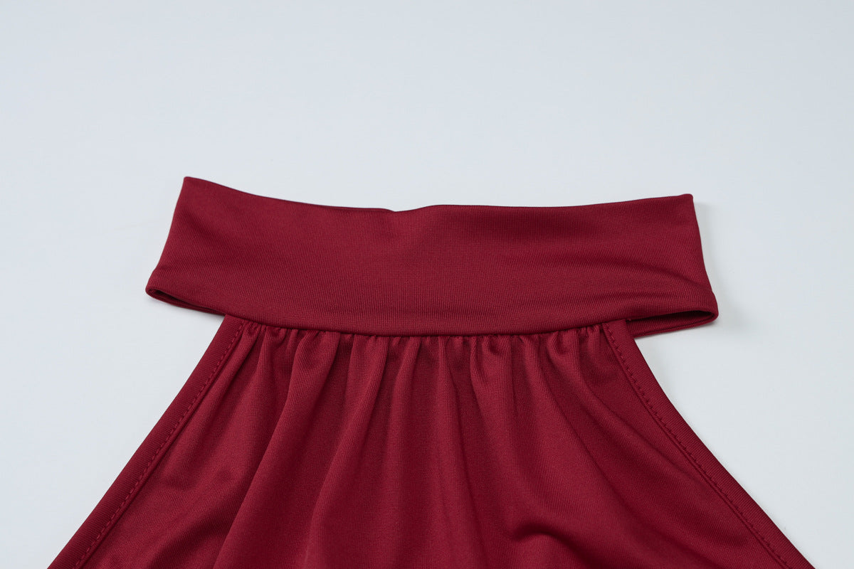Alena High-Neck Bodycon Ruched Hourglass Maxi Dress | Maxi Gown with Slit | Elegant evening party cocktail dress