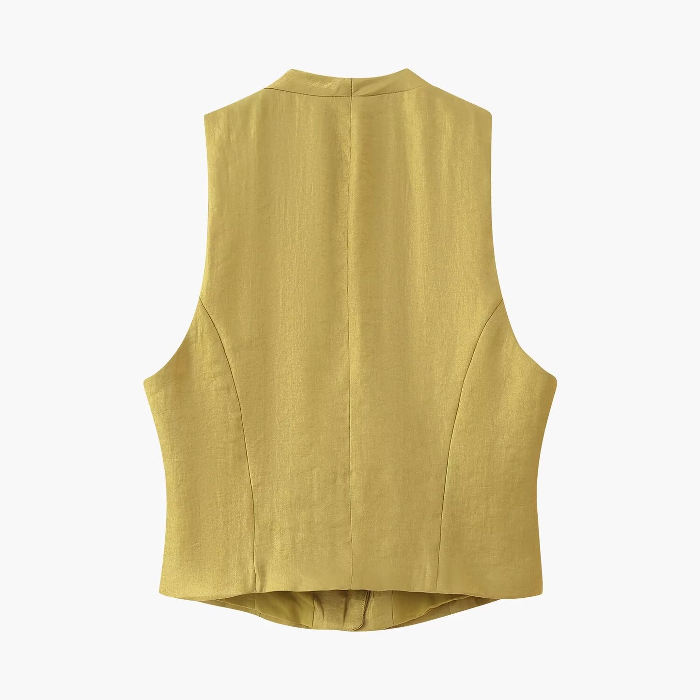 Aubrey Mustard Fancy pantsuit Tailored Vest and Pants Set | Wide Leg Coord Set