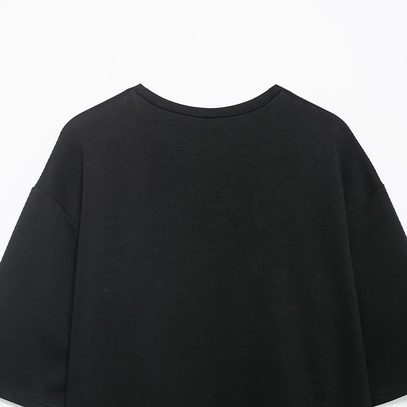 Celina Layered Lace Hem Top – Oversized Faux Layered T Shirt for Women