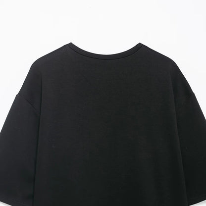 Celina Layered Lace Hem Top – Oversized Faux Layered T Shirt for Women