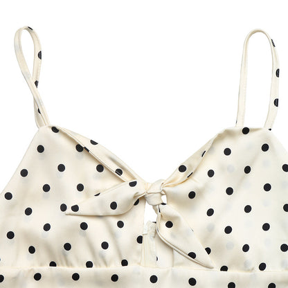 Alexa Retro Parisian Polka Dot Maxi Dress - Tiered Fit and Flare Maxi