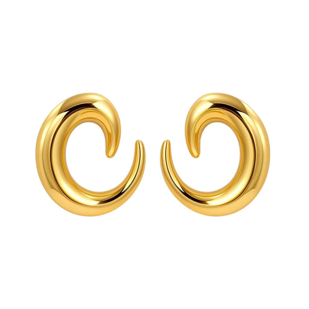 Bold Chunky Gold & Silver Hoop Earrings | Sculptural Statement Earrings for Women