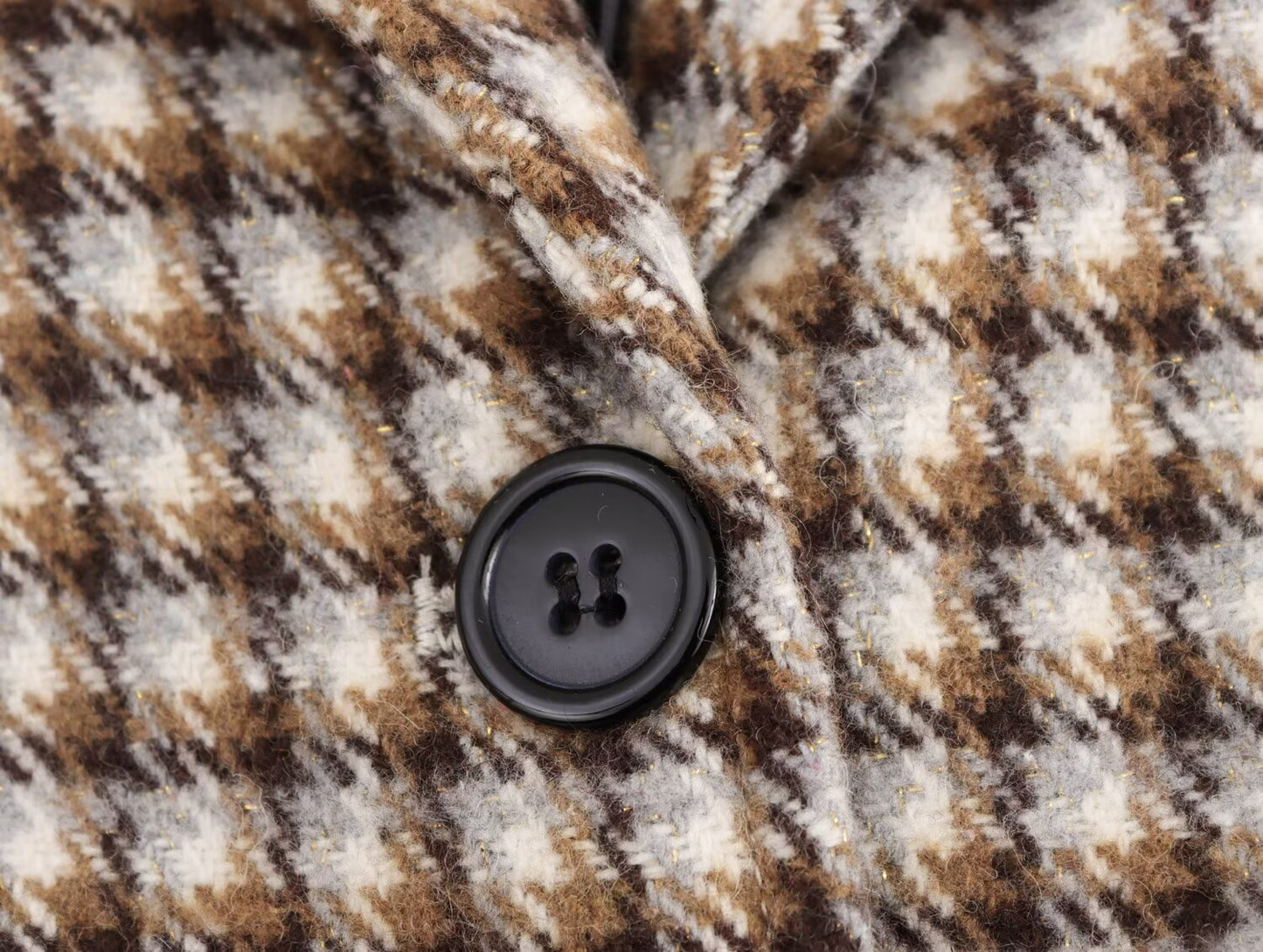 Alessia Plaid Wool Coat for Women | Tailored Long Check Overcoat with Notched Lapel | Quiet Luxury Fall Plaid Trench Coat