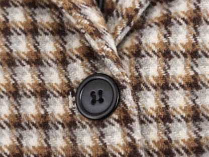 Alessia Plaid Wool Coat for Women | Tailored Long Check Overcoat with Notched Lapel | Quiet Luxury Fall Plaid Trench Coat
