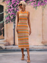 Load image into Gallery viewer, Spring Summer Dress Slim Fit Mixed Color Splicing Pullover Striped Women Knitwear